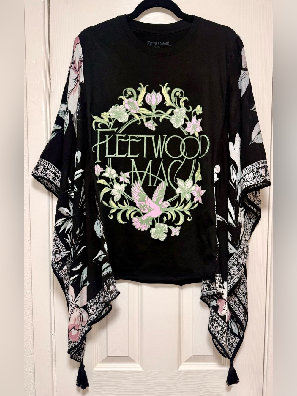 Fleetwood Mac Black Floral Graphic Kimono